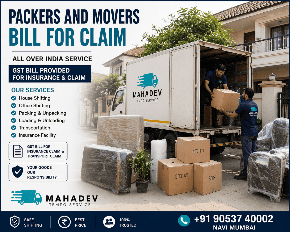 Packers and movers loading service in Navi Mumbai with GST bill support