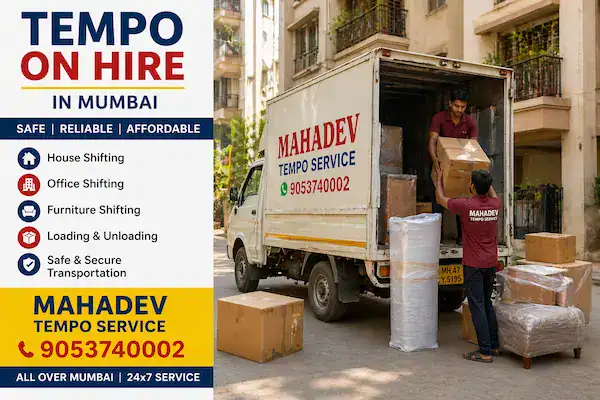 Tempo on hire in Mumbai with professional loading crew