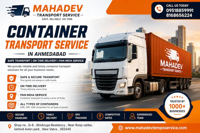Container transport service in Ahmedabad, container being loaded onto truck